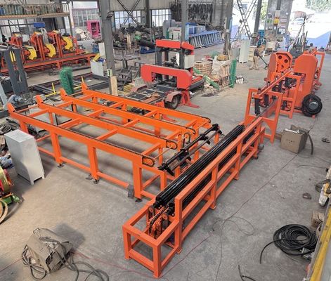Automatic Small Logs Cutting Saw Twin Bandsaw Industrial Wood Process Production Line
