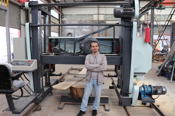 Industrial Diesel Electric Bandsaw Mill Wood Horizontal Mobile Portable With Trailer