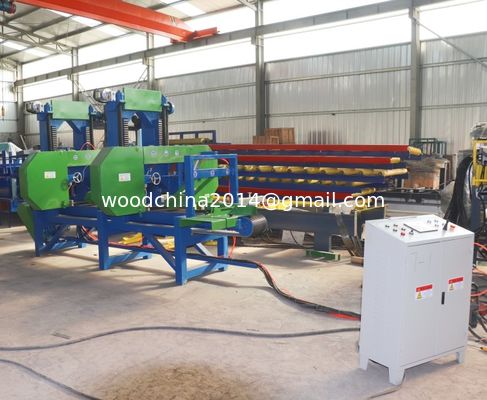 15kw*2 Двойная голова Горизонтальная лента пила Лодка квадратная Деревянная резьба Использованная многоголовая резавая машина Предлагается