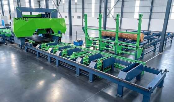 Автоматическая линейка пилы горизонтальная лента пила CNC гидравлическая пиломашина SW1200PRO